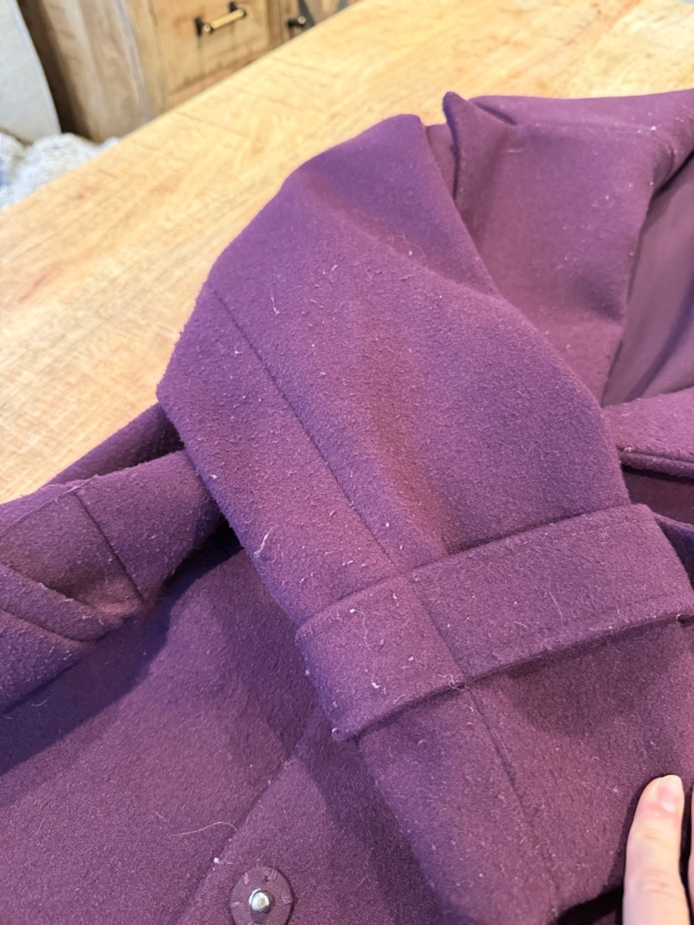 Express Women's Plum Wrap Coat with Tie Waist - Picture 4 of 5